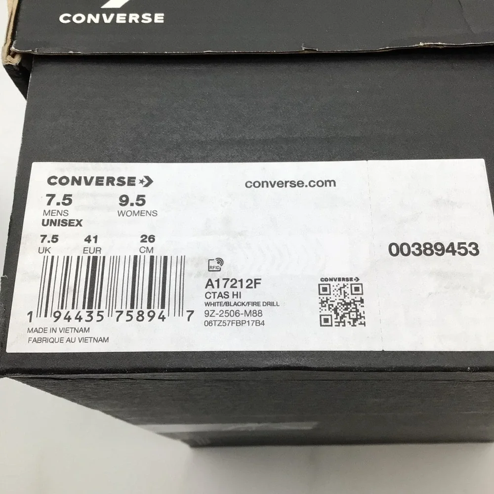 Converse Chuck Taylor All Star Tattoo Art High Top White A17212F Mens 7.5 NEW - Picture 6 of 6